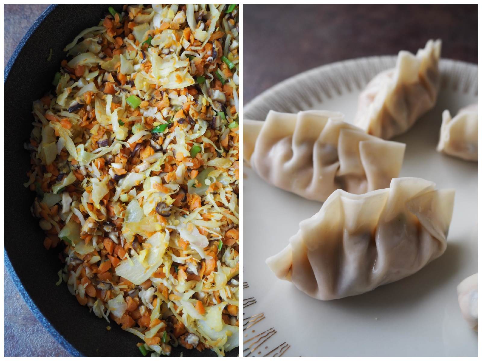 Vegane Dumplings – Gyoza mit Kohl-Shiitake-Füllung Zubereitung